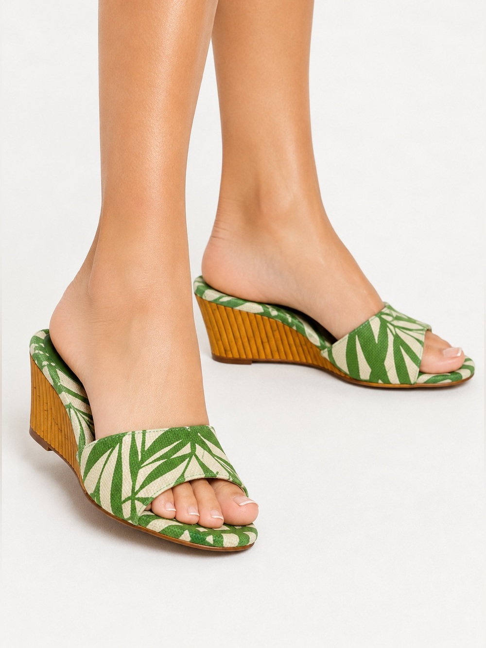 Kate Spade Meena Bamboo Tropical Wedge Heel Sandals Size 8 NWT